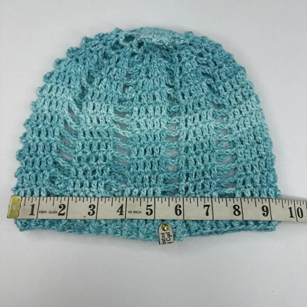 Created By Cyd Slouchy Snoody Beanie JAS Big Twist‎ Ocean Splash Crochet Hat NEW
